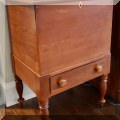 F68. Sheraton style sugar chest on stand. 